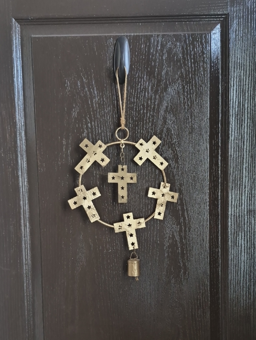Gold Cross Wreath/Windchime